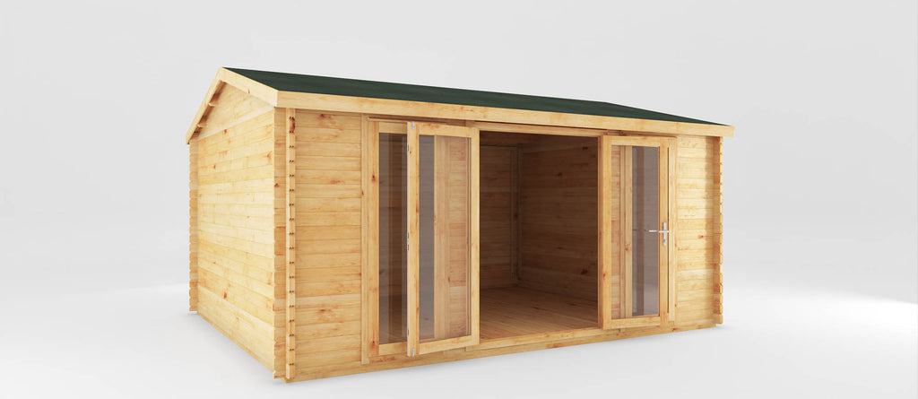 Mercia Home Office Studio wide view with doors open