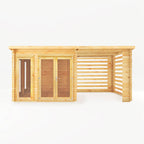 Mercia Studio Pent Log Cabin With Slatted Area front view