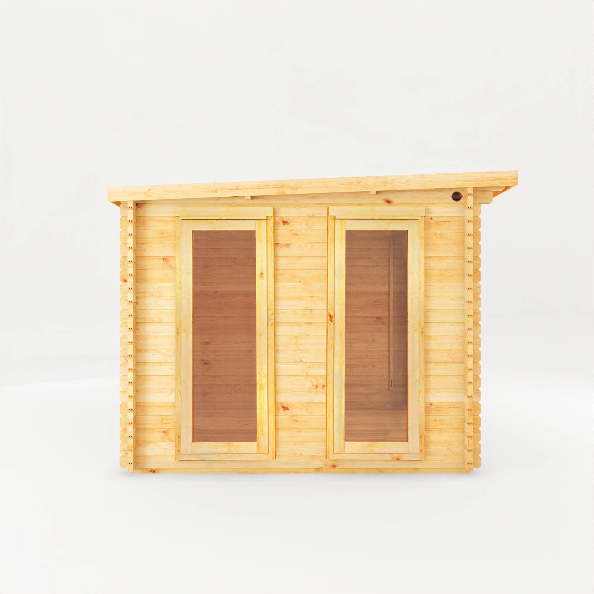Mercia Studio Pent Log Cabin With Slatted Area side view