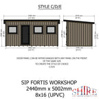 Fortis SIP Workshop Style C | Front Door Insulated Garden Workshop