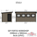 Fortis SIP Workshop Style A | End Door Insulated Garden Workshop
