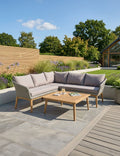 Royalcraft Sol 5 Seater Corner Garden Lounge Set with Coffee Table in rattan and acacia