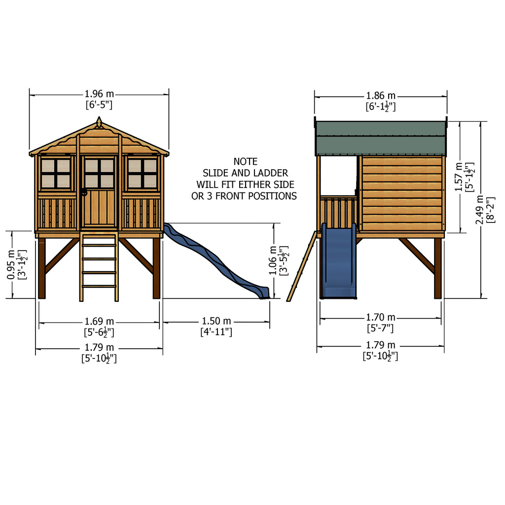 Shire Stork 6x6 Playhouse with Platform & Slide