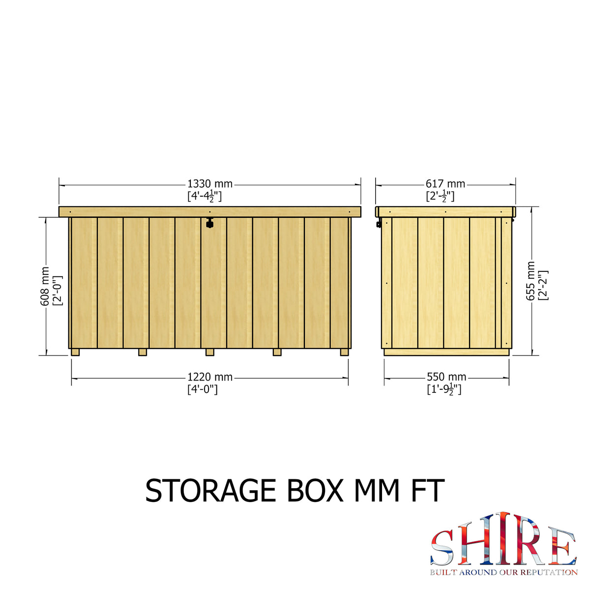 Storage Box T&G Garden Storage | 4 x 2 Shiplap Timber Garden Storage