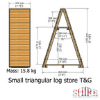 Small Triangular Log Store | 3x2 Pressure Treated Timber Corner Log Store