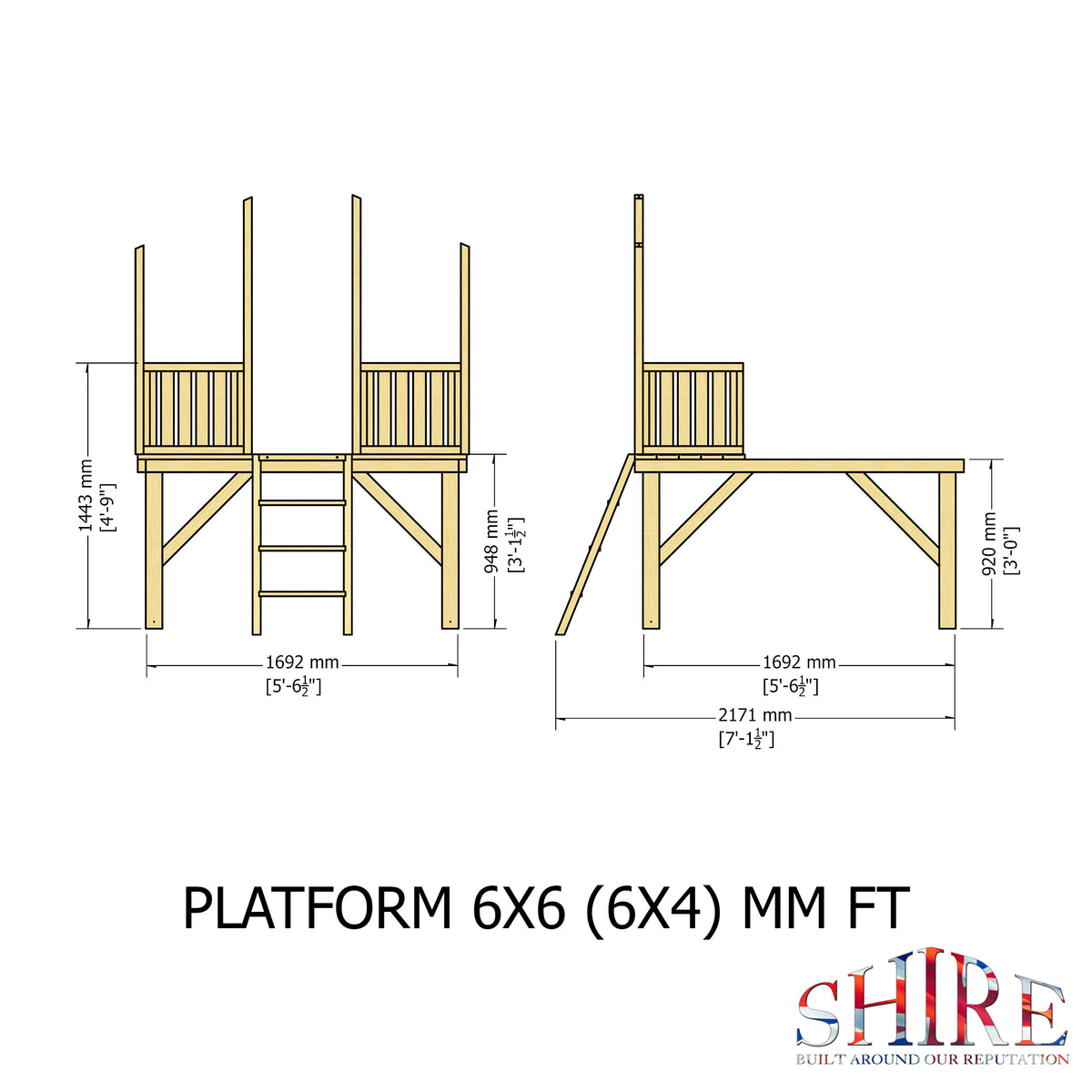Shire Stork 6x6 Playhouse with Platform