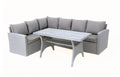 Stockholm 6 Seater Grey Rattan Garden Corner Sofa Set with Cover