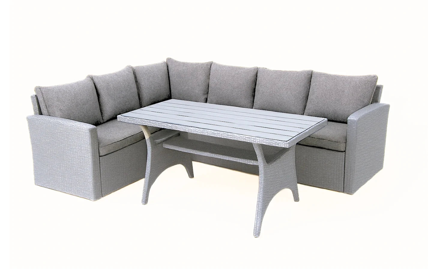 Stockholm 6 Seater Grey Rattan Garden Corner Sofa Set with Cover