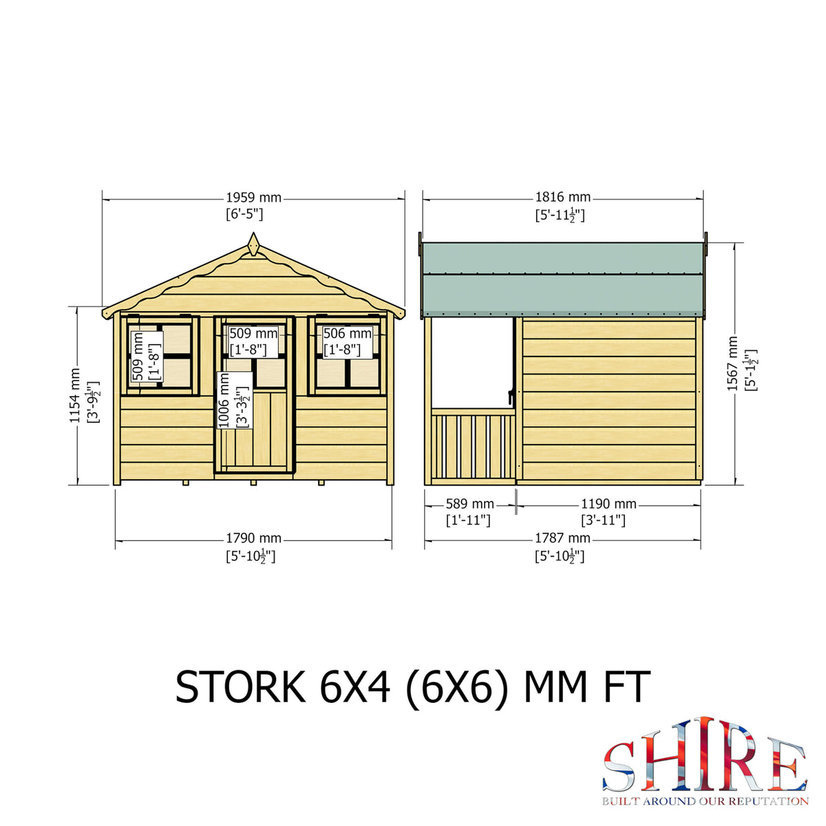 Stork Playhouse | 6x4 Shiplap Timber Playhouse
