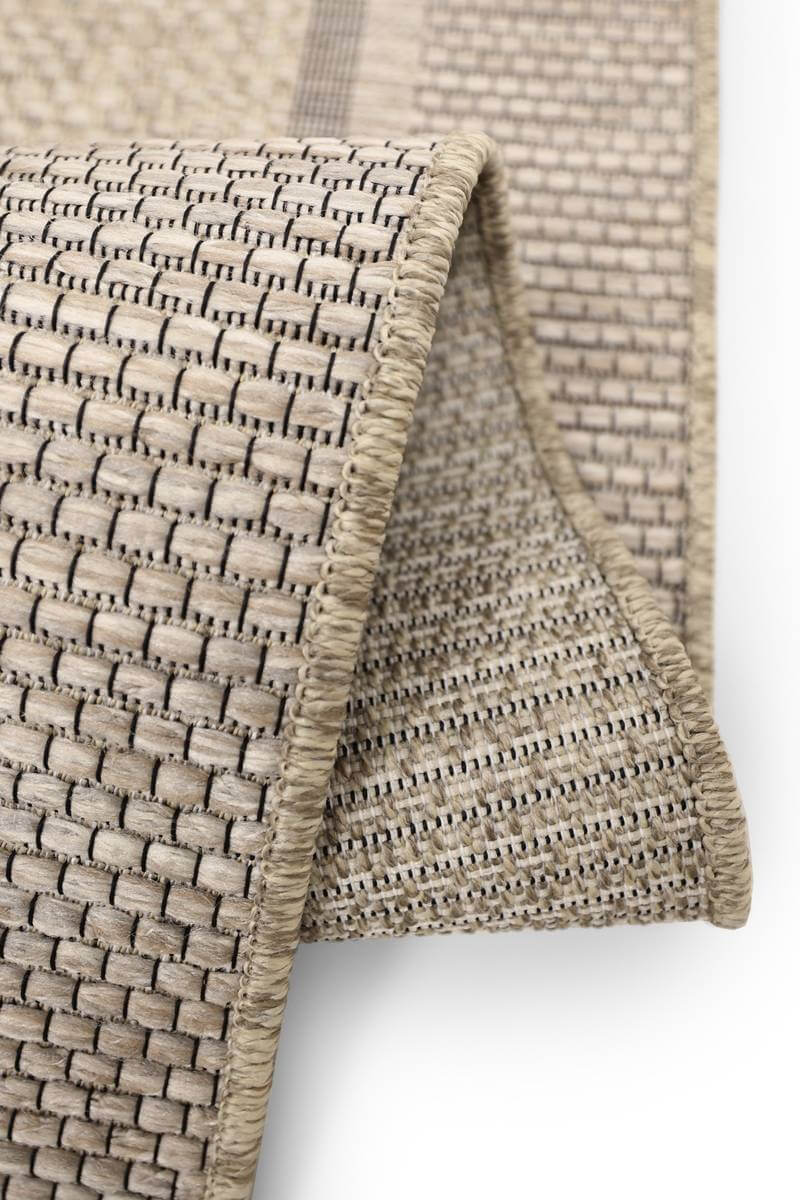 Summer Latte Border Rug | Beige Indoor Outdoor Flatweave | Runner & Rectangular