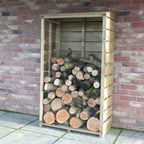 Tall Wall Log Store | 3x2 Pressure Treated Sawn Timber Log Store