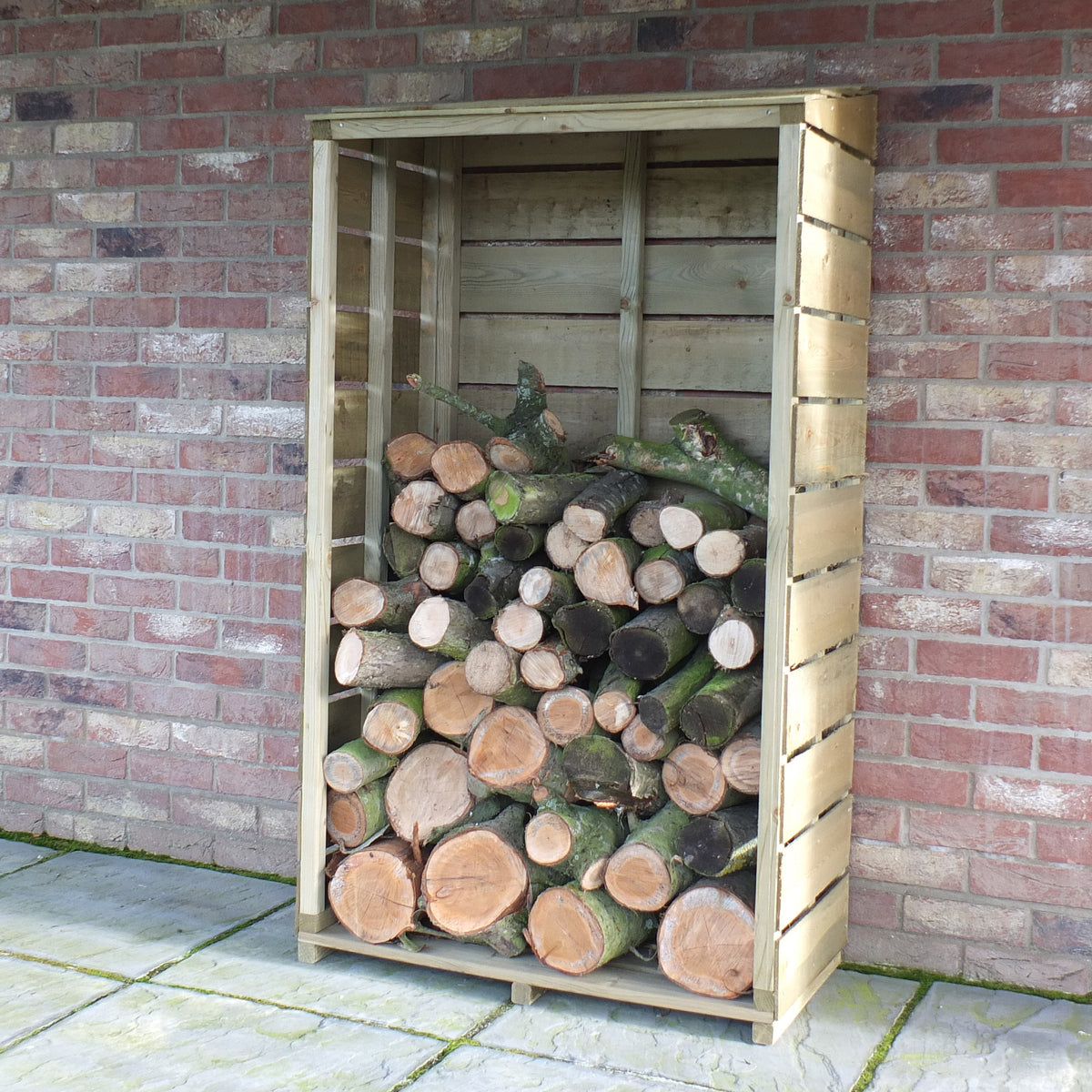 Tall Wall Log Store | 3x2 Pressure Treated Sawn Timber Log Store
