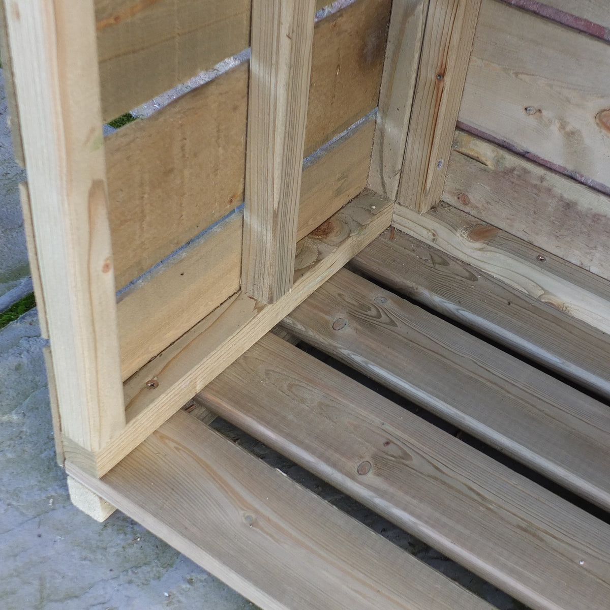 Tall Wall Log Store | 3x2 Pressure Treated Sawn Timber Log Store