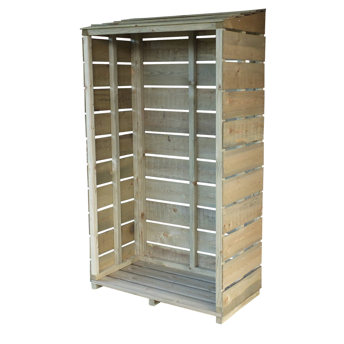 Tall Wall Log Store | 3x2 Pressure Treated Sawn Timber Log Store