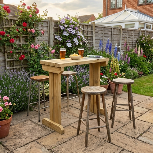 4ft Treated Wooden Garden Bar