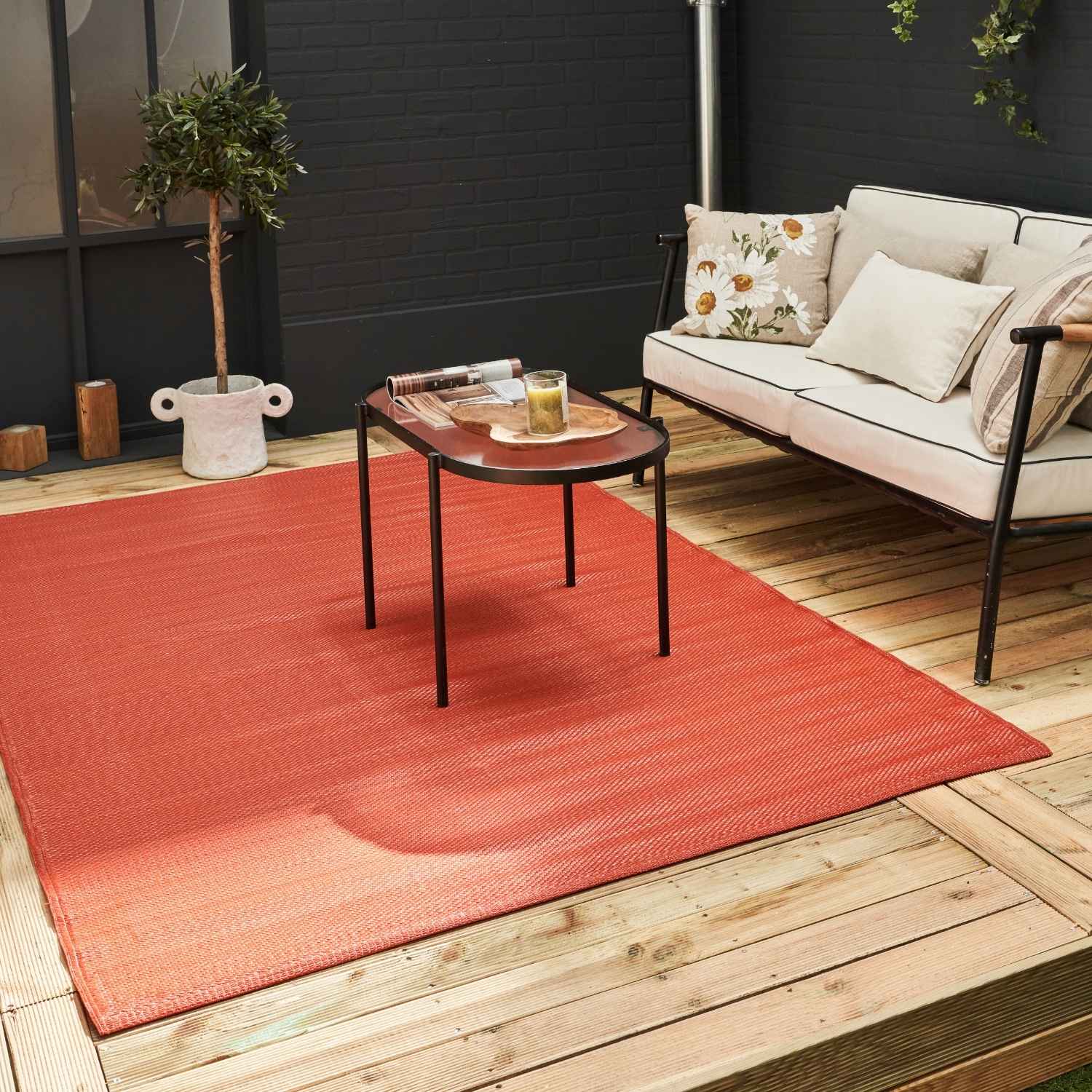 Urban Outdoor Rug | Plain Terra Reversible Flatweave | Lightweight