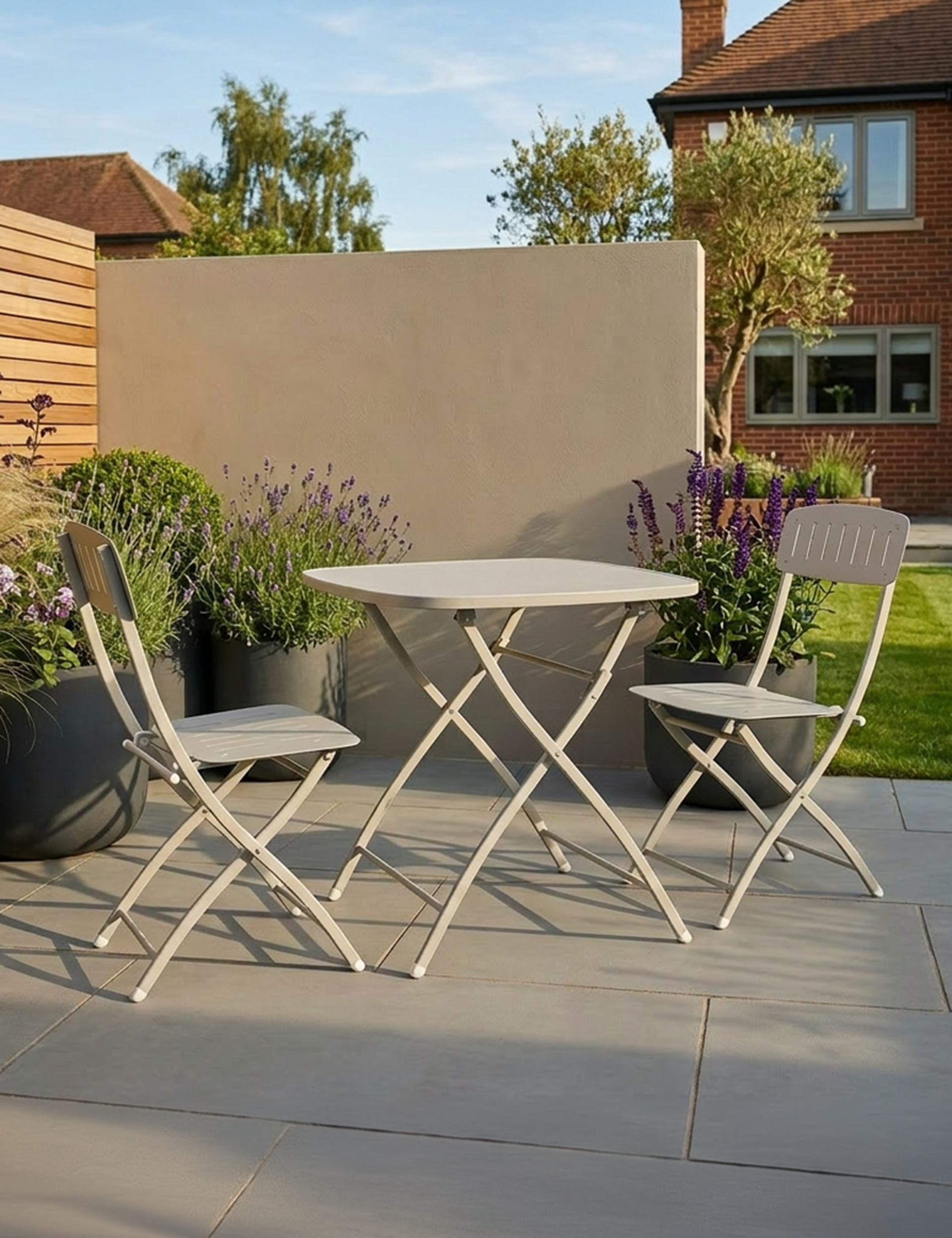 Royalcraft Venice 2 Seater Folding Garden Bistro Set in Cashmere steel
