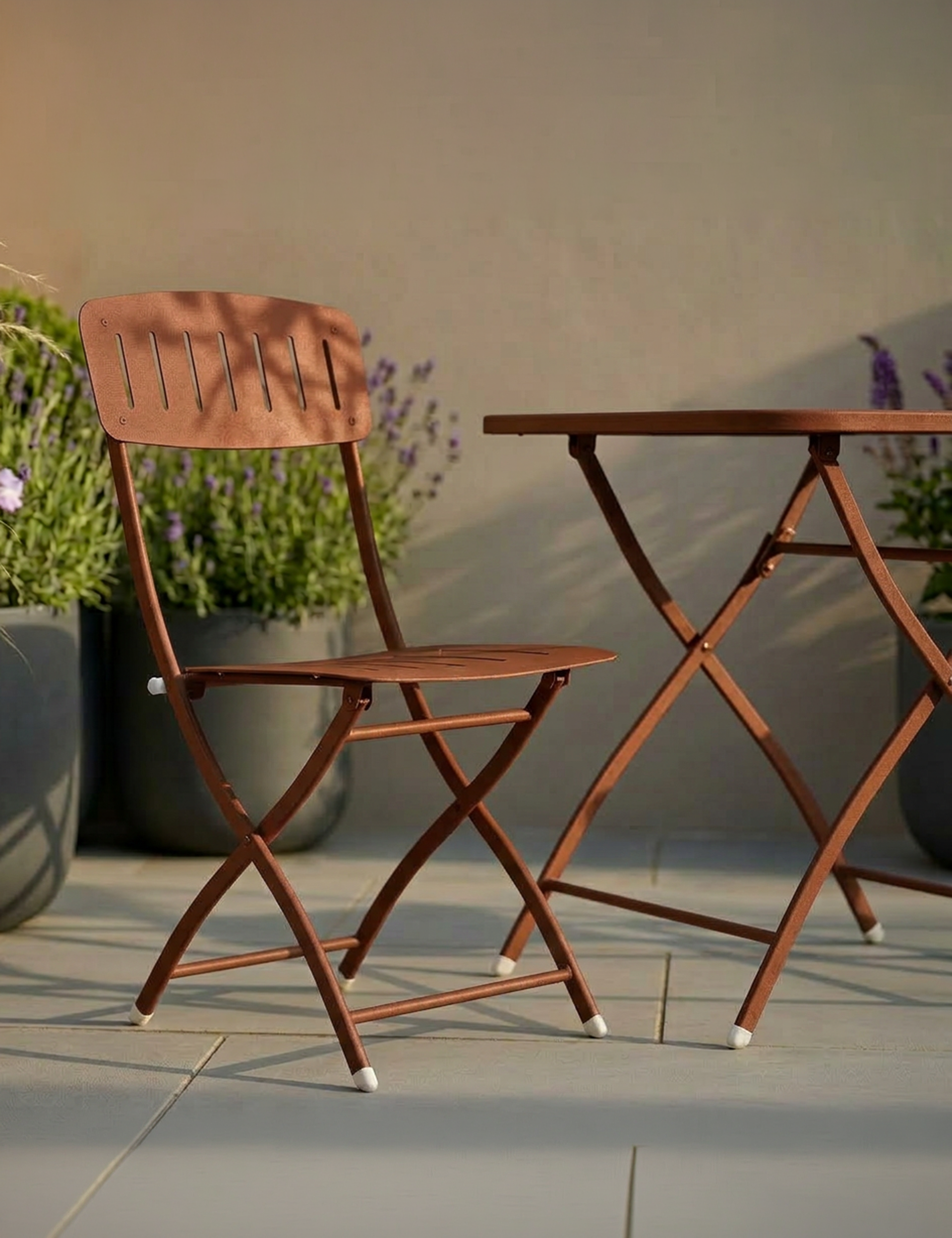 Royalcraft Venice 2 Seater Folding Garden Bistro Set | Cayenne Orange | Steel