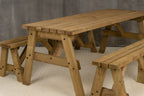 Victoria Picnic Table and Benches Set - Rustic Finish