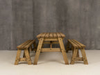 Victoria Picnic Table and Benches Set - Rustic Finish