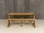 Victoria Picnic Table and Benches Set - Rustic Finish