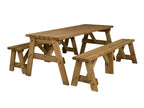 Victoria Picnic Table and Benches Set - Rustic Finish