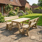 Victoria Picnic Table and Benches Set With Backrest