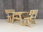 Victoria Picnic Table and Benches Set With Backrest
