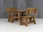 Victoria Picnic Table and Benches Set With Backrest - Rustic Finish
