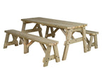 Victoria Rounded Picnic Table and Benches Set