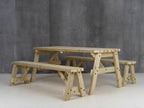 Victoria Rounded Picnic Table and Benches Set