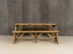 Victoria Rounded Picnic Table and Benches Set - Rustic Finish
