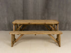 Victoria Rounded Picnic Table and Benches Set - Rustic Finish