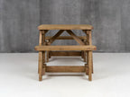 Victoria Rounded Picnic Table and Benches Set - Rustic Finish