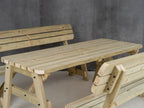 Victoria Rounded Picnic Table Benches Set With Backrest