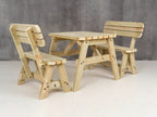 Victoria Rounded Picnic Table Benches Set With Backrest