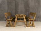 Victoria Rounded Picnic Table and Benches Set With Backrest - Rustic Finish