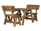 Victoria Rounded Picnic Table and Benches Set With Backrest - Rustic Finish