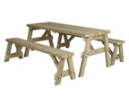 Victoria Rounded Picnic Table and Benches Set