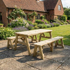 Victoria Rounded Picnic Table and Benches Set