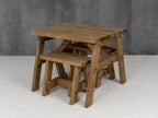 Victoria Space Saving Picnic Table and Benches Set - Rustic Finish