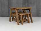 Victoria Space Saving Picnic Table and Benches Set - Rustic Finish