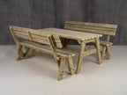 Victoria Space Saving Picnic Table and Benches Set With Backrest