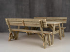 Victoria Space Saving Picnic Table and Benches Set With Backrest