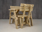 Victoria Space Saving Picnic Table and Benches Set With Backrest