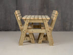 Victoria Space Saving Picnic Table and Benches Set With Backrest