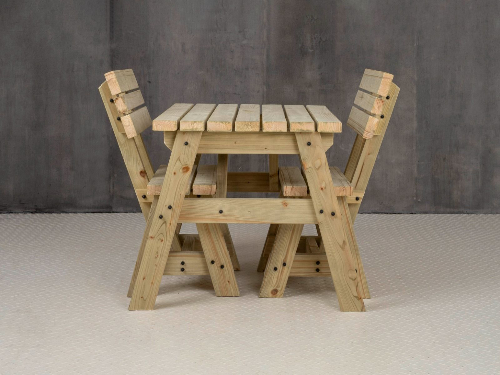 Victoria Space Saving Picnic Table and Benches Set With Backrest