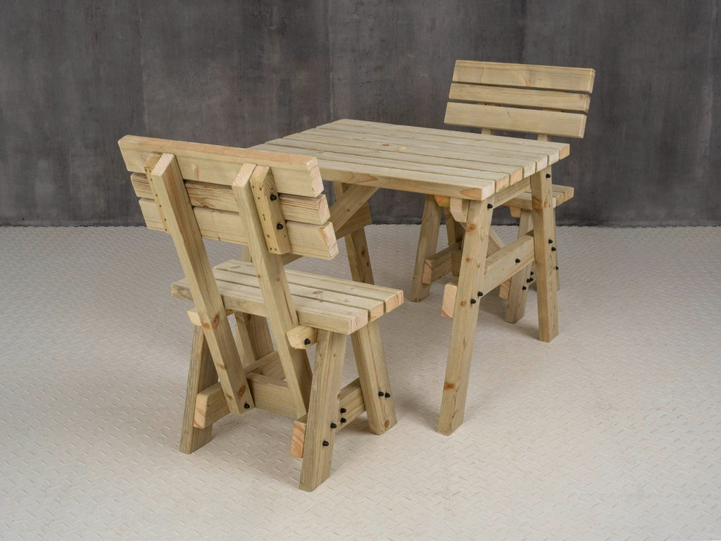 Victoria Space Saving Picnic Table and Benches Set With Backrest
