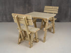 Victoria Space Saving Picnic Table and Benches Set With Backrest