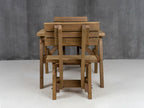 Victoria Space Saving Picnic Table and Benches Set With Backrest - Rustic Finish